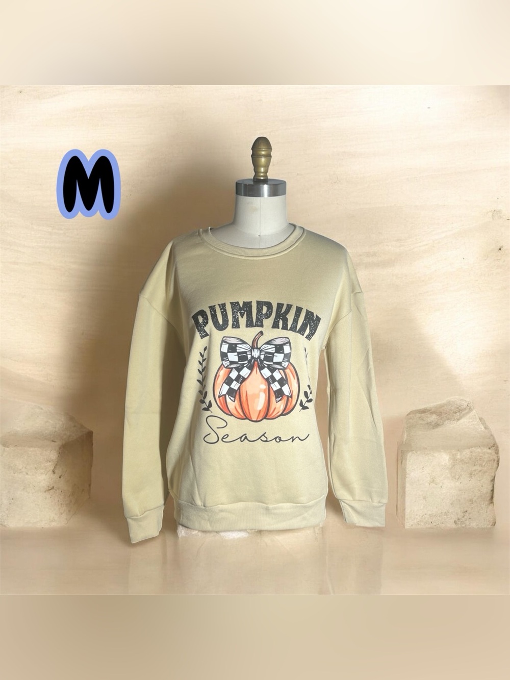 Pumpkin Season Graphic Sweatshirt - Cream